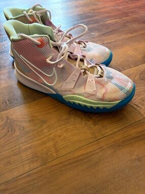 Nike Kids Pastel Multicolor Basketball Sneakers - Pink/Blue/Green